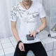 Áo thun nam tay ngắn phong cách mới 裇 cotton cổ áo nhỏ đứng cổ áo mùa hè nam áo ngắn áo thun burberry