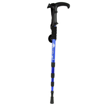 4-section straight handle shock-absorbing trekking pole for outdoor hiking