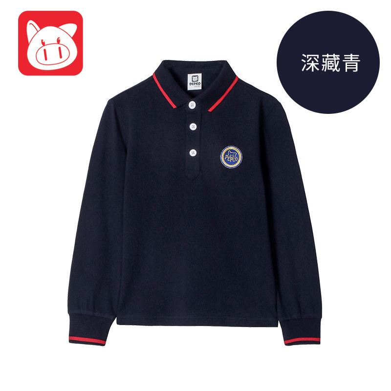 Bé trai dài tay áo POLO dài tay áo thun t-shirt trẻ em trong bông mùa xuân và mùa thu ve áo polo áo cậu bé con lớn của