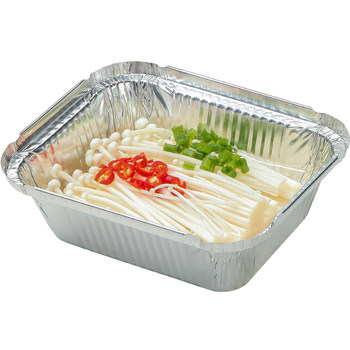 Disposable takeaway bowl packaging box tinfoil box round lunch box with lid grilled fish rectangular barbecue tinfoil plate lobster