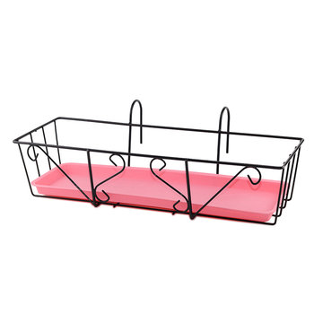 Balcony flower stand hanging iron flower stand guardrail flower pot hanger succulent railing flower stand anti-theft net storage rack