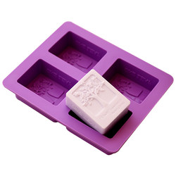 Aizapang food grade soft silicone handmade soap mold Korean ສາມມິຕິລະດັບສີ່ຫລ່ຽມຕົ້ນໄມ້ shadow silicone mold