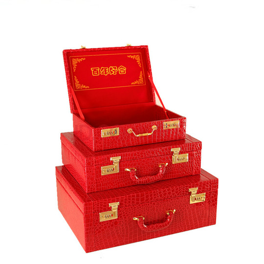 Nueva caja de boda portátil rosa con contraseña de boda