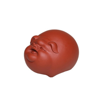 Lucky cute pig mini creative decoration purple clay tea pet