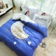 Trẻ em cậu bé phim hoạt hình bông bông chăn denim 1,2m khăn trải giường 1,5m giường ba mảnh 4 người - Bộ đồ giường bốn mảnh