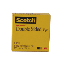 3M665 透明双面胶带 Scotch思高文具1/2对位测试胶带12.7mm*22.8m两面粘胶带箔膜双面胶纸撕起不易脱胶布