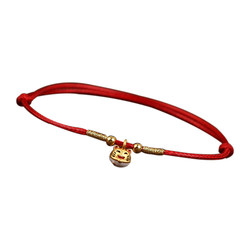 Baby adult baby auspicious and safe red rope bracelet cinnabar bracelet wild peach stone anklet black dog tooth