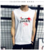 Của nam giới thể thao không tay T-Shirt cộng với phân bón XL loose vòng cổ áo bông mồ hôi vest sinh viên thủy triều vest Lót