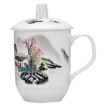 Lilin ceramic ຈອກນ້ໍາກະດູກຈີນຈອກຊາ jingdezhen ກັບ lid