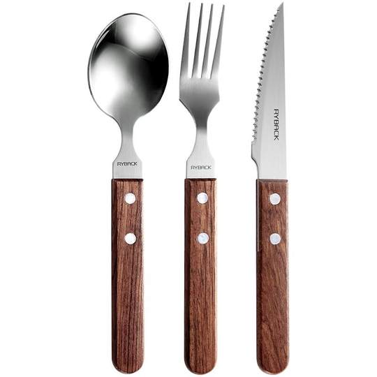 Wooden handle steak knife and fork set for fork spoon household two-piece set