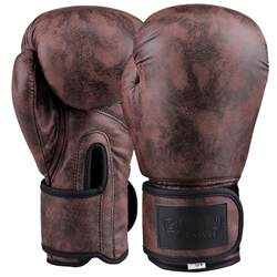 Retro Leather-Colored Boxing Gloves for Men, Women, Adults and Kidsren, Sanda Fighting, Muay Thai Fighting, Professional Training Sandbags