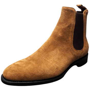 Chelsea boots ເກີບສັ້ນຜູ້ຊາຍ retro ເກີບຫນັງສູງເທິງ ins ເກີບຜູ້ຊາຍ trendy ເກີບ 2023 ໃຫມ່ Martin ເກີບຜູ້ຊາຍສີເຫຼືອງ