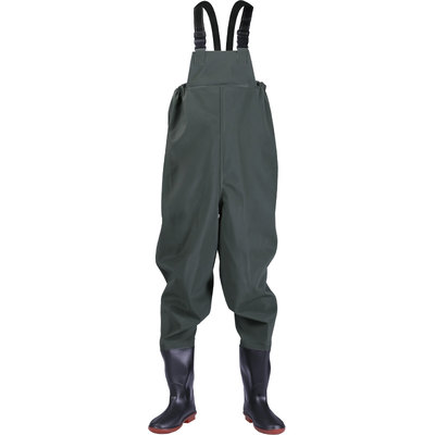 Water pants one-piece rain pants with rain boots half body waterproof clothes men's reservoir catching fish full body leather fork water shoes thickened