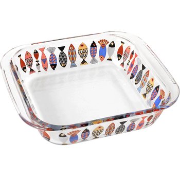 Danish blue fish heat-resistant glass baked rice baked plate