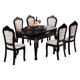 유럽식 대리석 식탁과 의자 조합 접이식 및 접이식 흑단 색상 단단한 나무 작은 아파트 식탁 다기능 원형 테이블