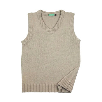 23 Autumn Sweater Vest Women's V-neck College Style Student Korean Loose Sleeveless Sweater Vest Solid Color Candy Color