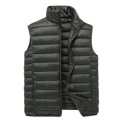 Autumn and winter young men's vests, down cotton lightweight vests, middle-aged large size warm waistcoats, winter jackets, men's trendy