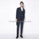 Kawasawa Autumn Clothing Blue Dark Simple Double-breasted Slim suit Jacket Men's Fashion Casual Green Fruit Collar suits Single