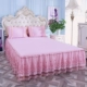 Qiao Ý giường công chúa ren váy mùa hè màu tím bedspread 1.5m1.8 đúp Simmons nệm bảo vệ - Váy Petti váy giường đẹp	