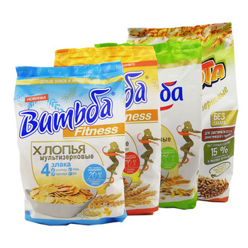 Belarusian Cereal Corn Flakes Flaxseed Grain Mix Crispy Instant Baked Breakfast Imported Ready-To-Eat