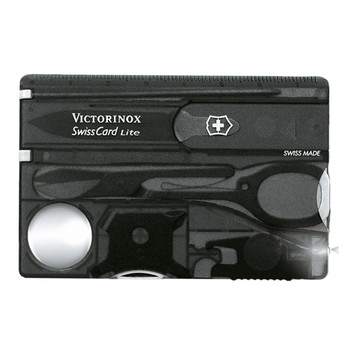 ດັ້ງເດີມແທ້ຈິງ Swiss Army Knife Victorinox Card Knife 0.7333.T3 (ສີດໍາໂປ່ງໃສ) ມີດບັດ multifunctional Swiss Knife