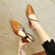 Dép nữ mùa hè mũi nhọn thời trang cao gót với baotou dày với giày nữ 2018 mới thoải mái khi đi giày ngoài học sinh