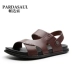 Dép nam Padasa mùa hè dép da thoáng khí và dép nam lớp da đầu tiên đi biển giày fashion Sandal