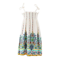 Girls Beach Dress 20 Summer Style 5-14 Years Cotton Ethnic Style Suspender Dress Bohemian Vacation