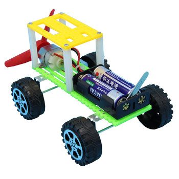 Off-Road Vehicle Technology Small Inventions Electric Wind-Powered Car DIY Craft Materials Motor Teaching Aids Air Car