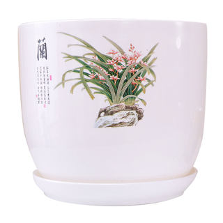 Chinese style flower pot resin plastic flower pot large flower pot anti-ceramic flower pot pothos plant small flower pot with tray