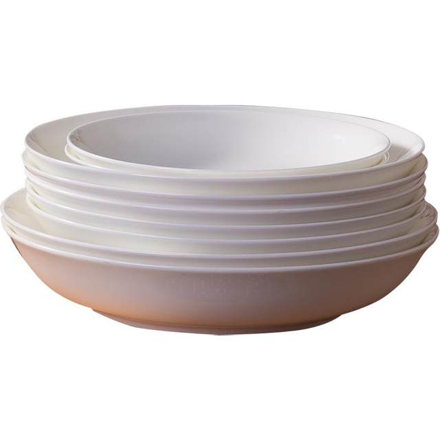 Pure white creative bone porcelain set round household dining tray