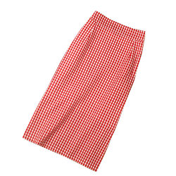 2023 Spring Style New High Waist Red Plaid Skirt Women's Fashion Versatile Side Slit One Step Skirt