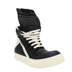 RO inverted triangle high-top dark trendy men's shoes small hook lace-up couple's trendy boots thick sole ເພີ່ມຂຶ້ນພາສາເກົາຫຼີ TPU ລຸ່ມມີກິ່ນຫອມ