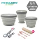 Gấp bát ăn trưa ngoài trời di động cắm trại dã ngoại silicone có thể thu vào du lịch bát nước cốc bé dao kéo - Hộp cơm điện sưởi ấm