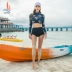 Đồ bơi nữ ba mảnh kỳ lạ chia đôi áo tắm boxer dài tay 19029 - Bộ đồ bơi hai mảnh Bộ đồ bơi hai mảnh