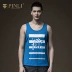 PINLI Pinli Mùa hè Sản phẩm mới Nam In mỏng Không tay cơ sở Vest Xu hướng nam B182111101 - Áo vest cotton Áo vest cotton