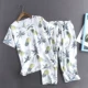 Mùa hè mới phụ nữ cotton lụa rayon ngắn tay cắt quần pyjama cotton lụa kích thước lớn bình thường mỏng phù hợp với dịch vụ tại nhà - Cha mẹ và con