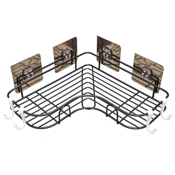 Bathroom punch-free corner storage rack stainless steel