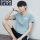 Sản phẩm quần áo Tiancheng 2019 hè mới áo thun nam tay ngắn cổ tròn màu cotton rắn xu hướng phiên bản Hàn Quốc in một nửa tay Áo thun nam