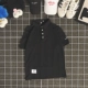 Mùa hè Nhật Bản thêu retro màu rắn ngắn tay áo polo nam và nữ vài chiếc áo sơ mi Polo xu hướng phiên bản Hàn Quốc của áo thun