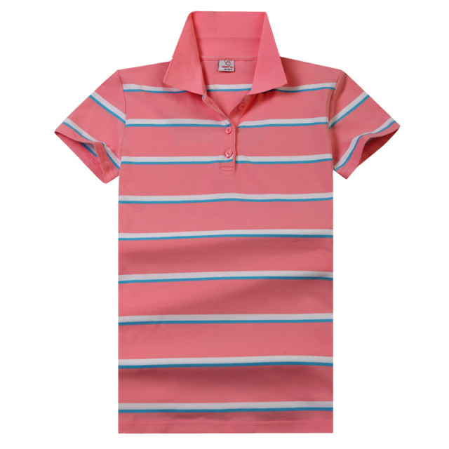 Pure cotton feminine short-sleeved T-shirt lapel sweatshirt thin T