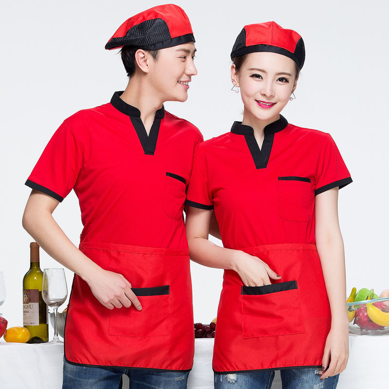 Workwear ngắn tay áo thun tùy chỉnh siêu thị làm đẹp trang phục lao động mùa hè áo sơ mi văn hóa doanh nghiệp custom-made nửa tay áo làm sạch quần áo