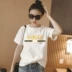 Mùa hè Hàn Quốc phiên bản của thư trắng ngắn tay t-shirt nữ sinh viên hoang dã lỏng nửa tay áo Harajuku phong cách bf quần áo áo phông nữ cao cấp Áo phông