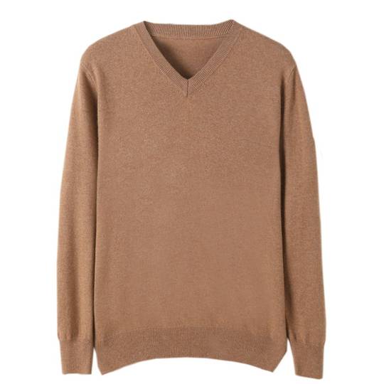 2024新款秋冬男士山羊绒衫V领商务休闲百搭毛衣针织羊毛衫打底衫