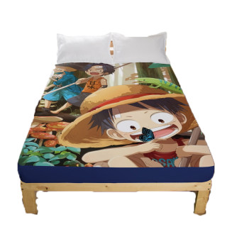 One Piece bed sheet single piece bed cover sheet non-slip bed cover 1.8m1.5m Simmons bed protective cover Luffy 2