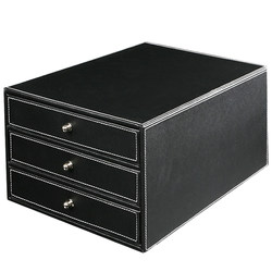 Office desktop file cabinet data cabinet short cabinet drawer file leather cabinet office furniture A4 mobile storage cabinet