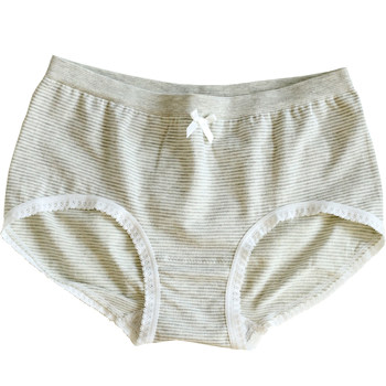 Sedna modal striped soft, stretch large, non-restraining, mid-waist ສະດວກສະບາຍ, trim lace ຫວານ, butt-covering women's underwear