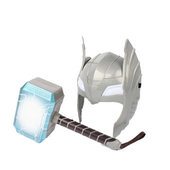 Children's plastic shield mask cape thor hammer