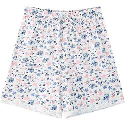 AB women's summer thin pure cotton home shorts for girls cute lace-up three-quarter wide-leg pants H362