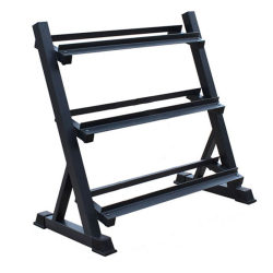 Dumbbell Rack Fitness Equipment Professional Three-Layer Hexagonal Dumbbell Stand Home Rubber-Coated Dumbbell Display Rack Commercial